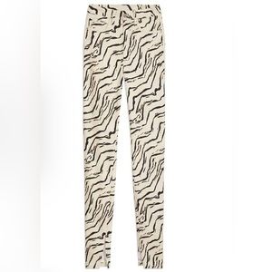 We Wore What - Piped Stiletto Slit Pant - Ivory (Zebra) - 29